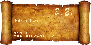 Dobsa Ede névjegykártya